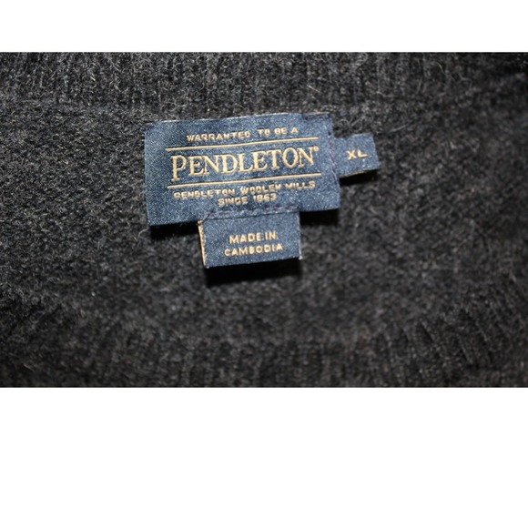 Pendleton Women's  XL Charcoal Gray 100% Shetland Wool Crewneck Sweater Heritage - Picture 2 of 6